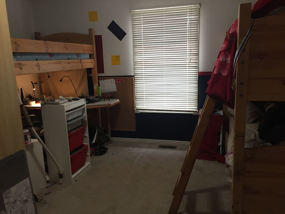 Bedroom 2- 1 bunk, 1 single loft bed