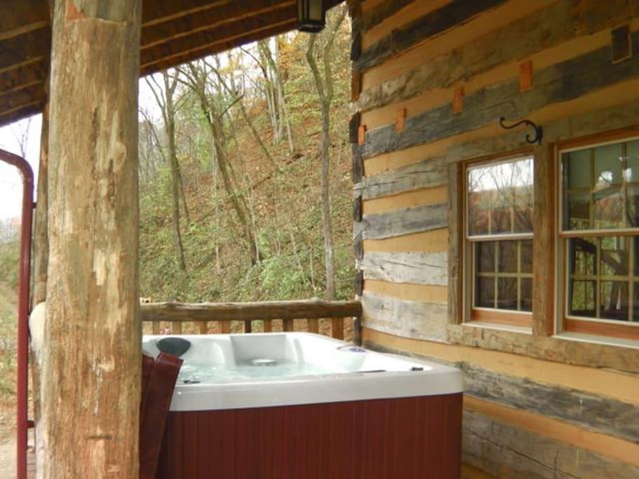 Enjoy your private hot tub on the front porch
