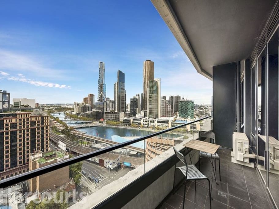 Perfect view from the balcony and the lounge and dining rooms over the river