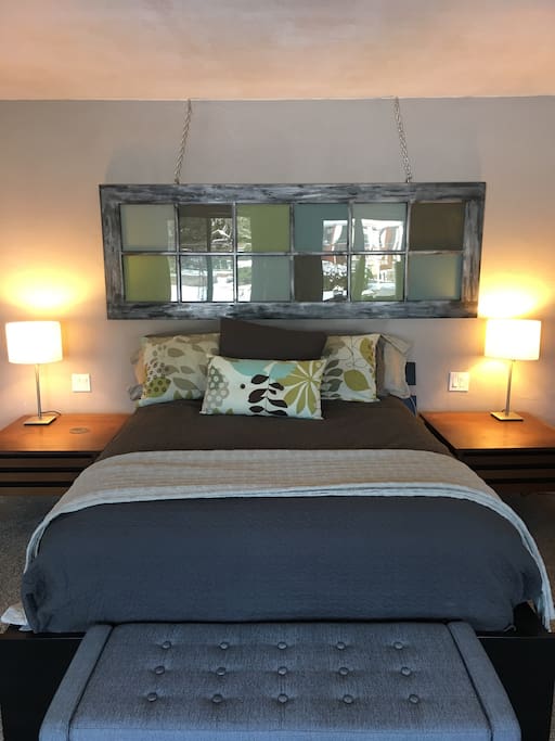 Your room. Queen bed, closest space. Adjoining master bath with shower and sauna.