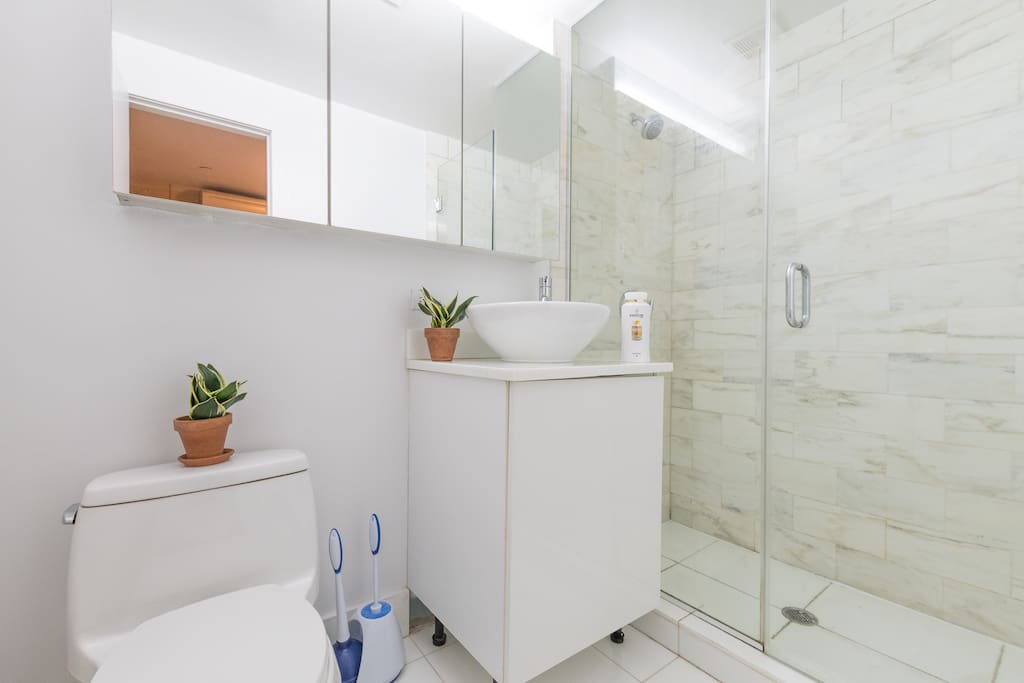 Bathroom #1; Private marble bathroom for master bedroom.