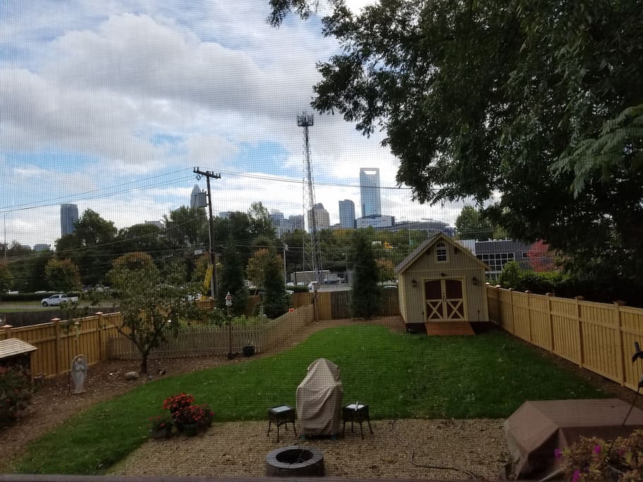 Back yard - walking distance to uptown on the greenway.