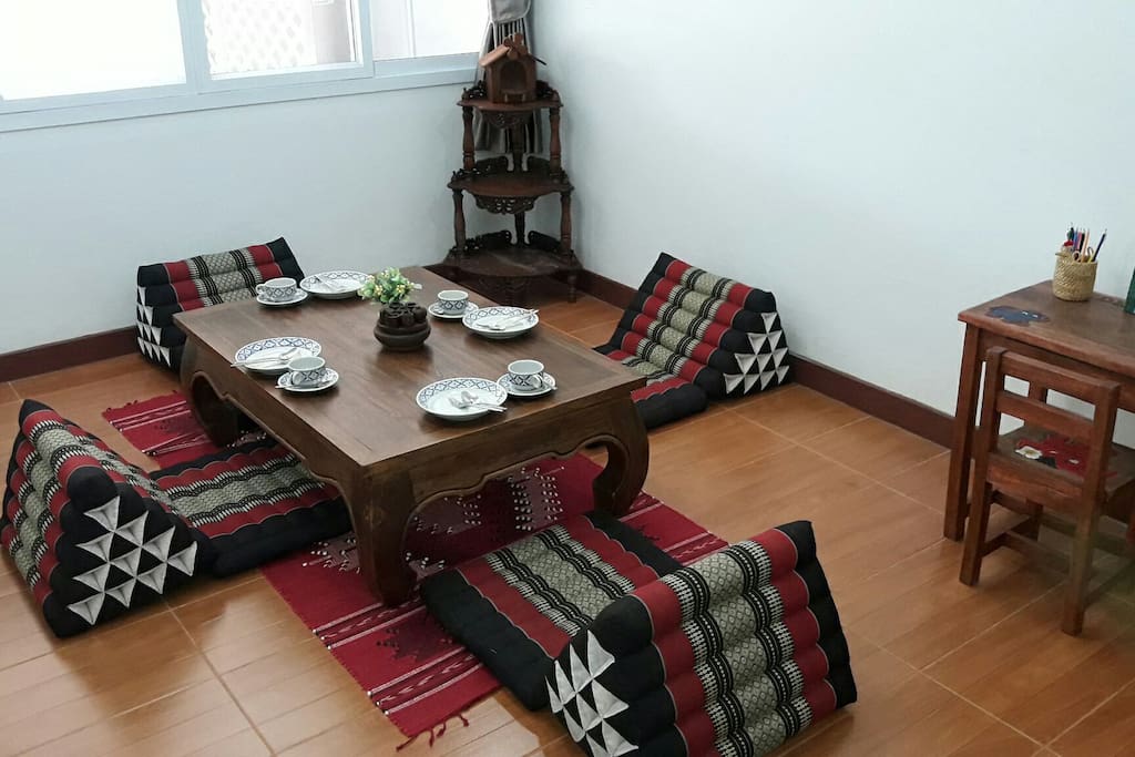 Dinning room is Northern Thai style.