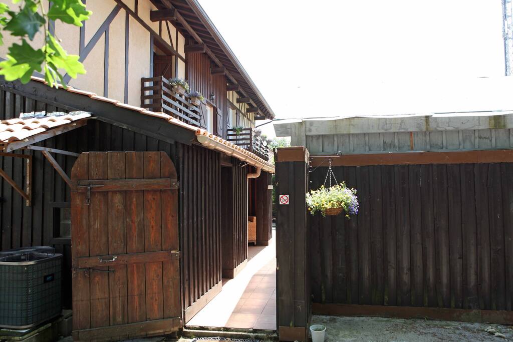 Entry from gated Parking area