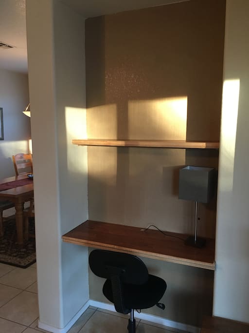Desk area in living room