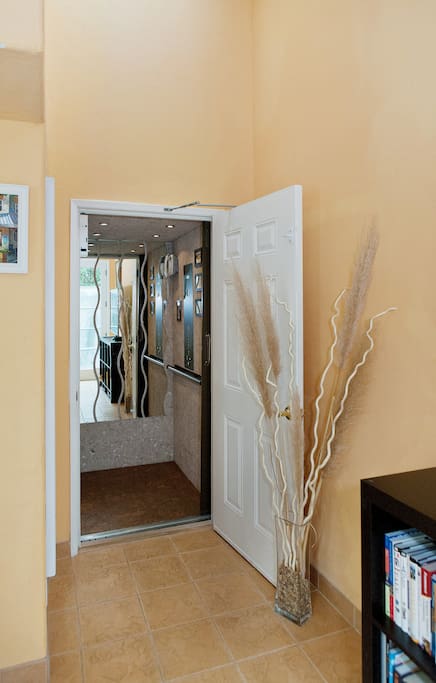 Use elevator to bring yourself and your stuff to the apartment