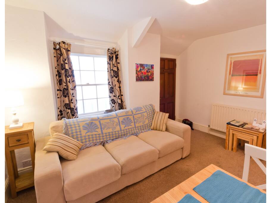 The comfy sofa in Sand Dune.