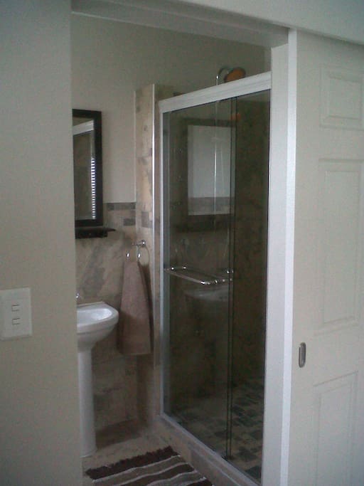 Bathroom with toilet and shower