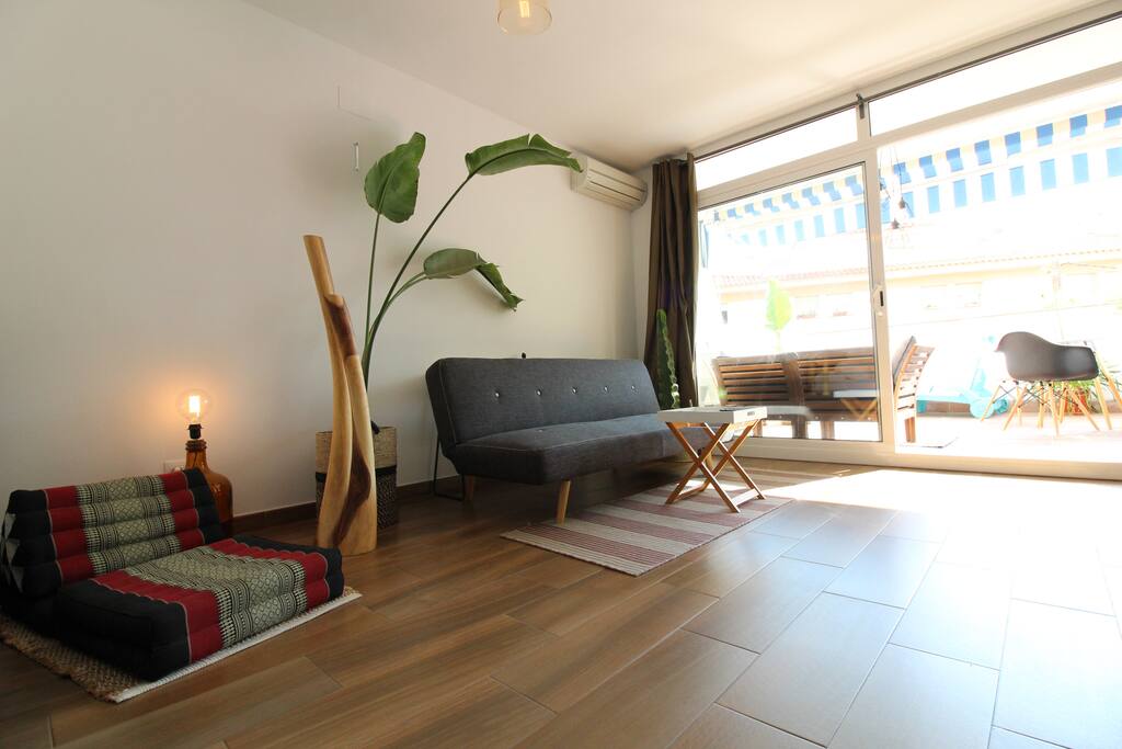 The bright studio has been completely refurbished