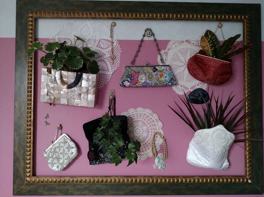 In the Garden Room you'll find this really fun framed living collage.