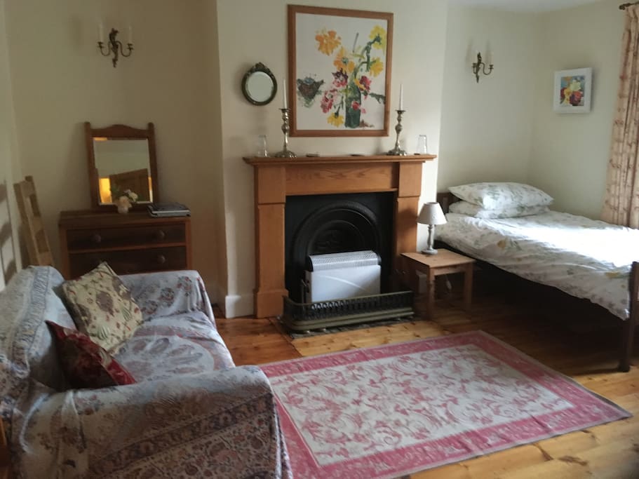 Lovely homely room with 2 single beds and sofa bed