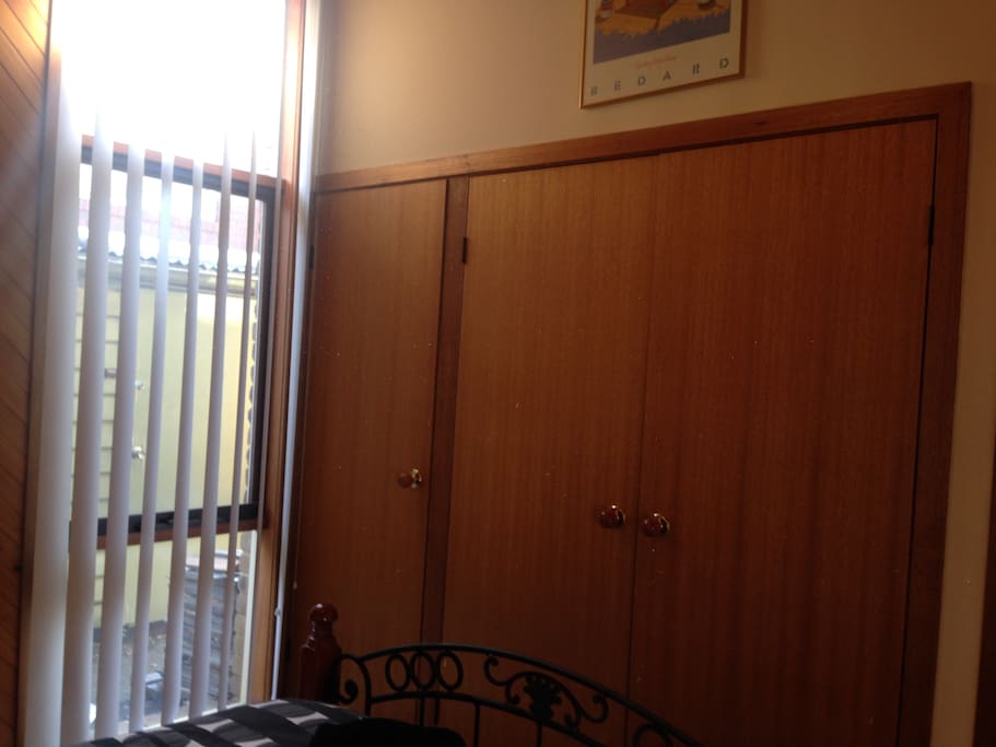 Black and White Room - also consist of a double wardrobe for hanging and shelves. Plus a side table