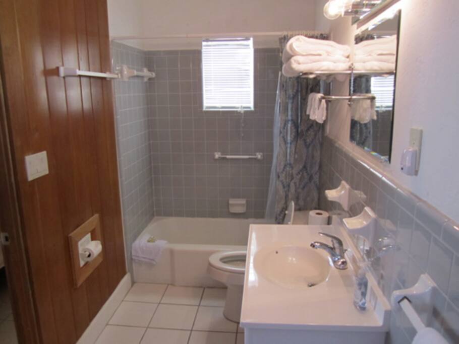 private bath with tub/shower