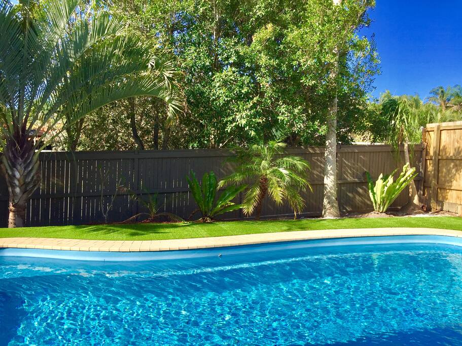 The pool area by day.