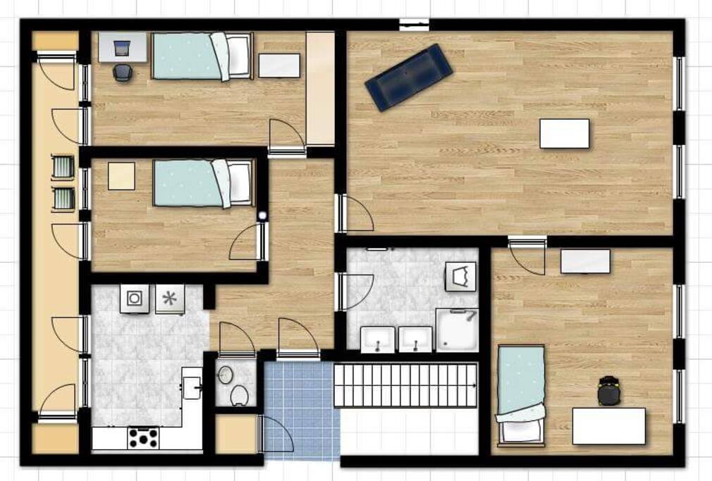 The middle size room, with a lovely balcony!