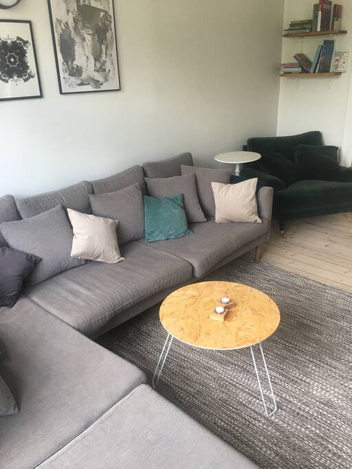 Couch with room for two single persons