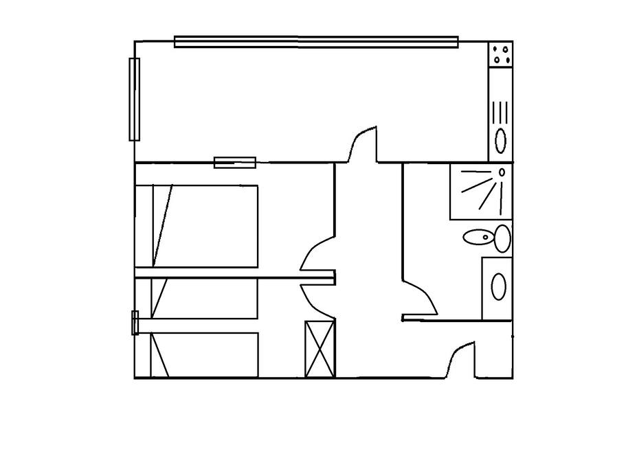 plan de l'appartement n° 11 1er etage sans vue mer