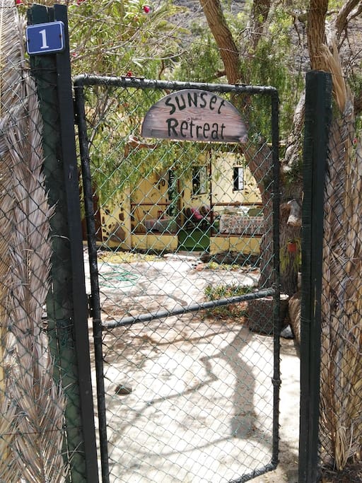 The garden gate entrance.