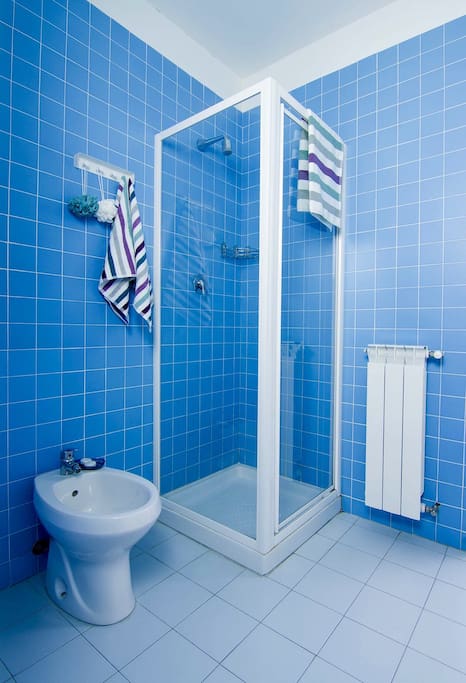 Bagno con box doccia e riscaldamento autonomo