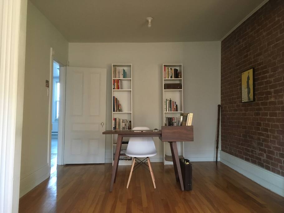 Office connected to living room.