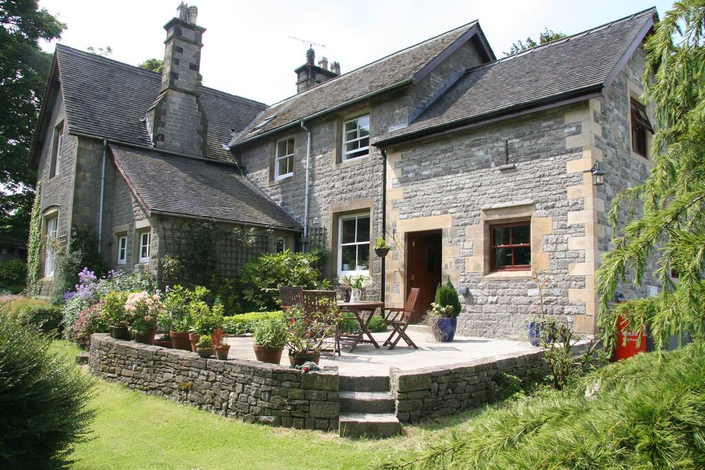 Private patio and BBQ overlooking beautiful gardens and countryside.