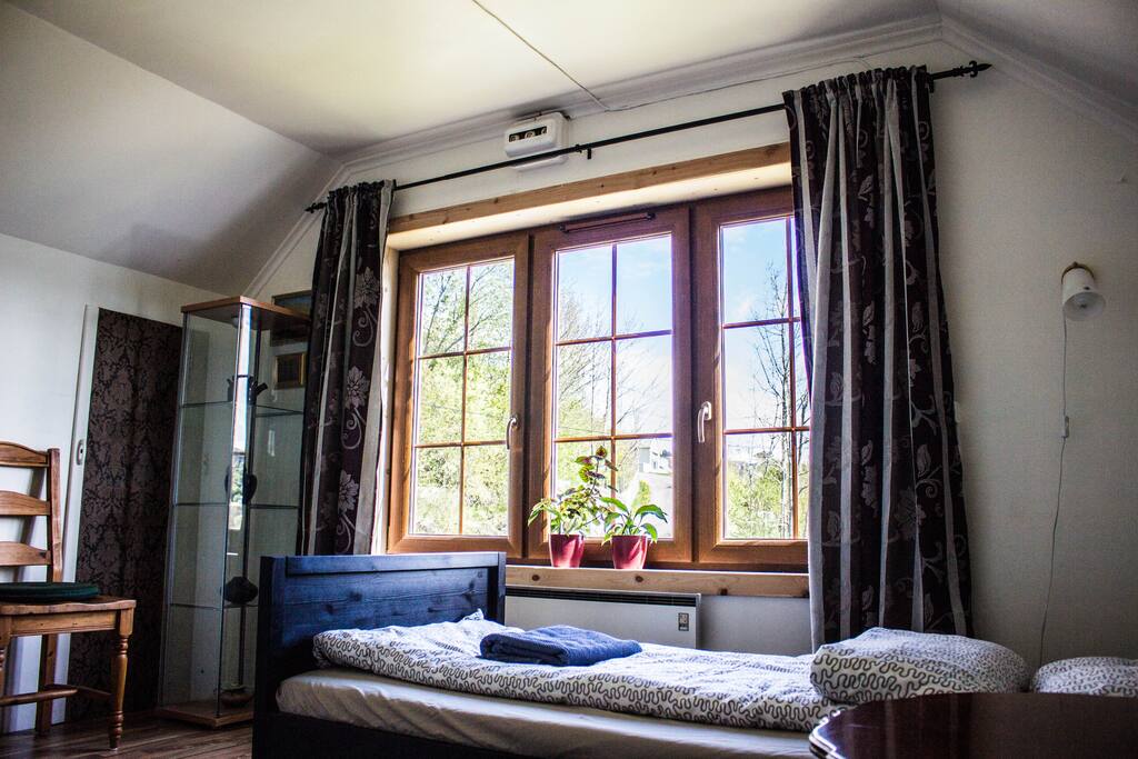 The room on the left
- one double bed or two single beds