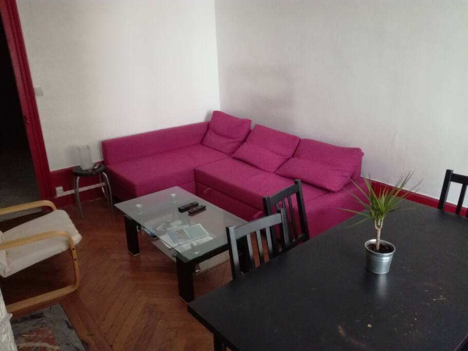 Salon avec canapé convertible pour 2 couchages