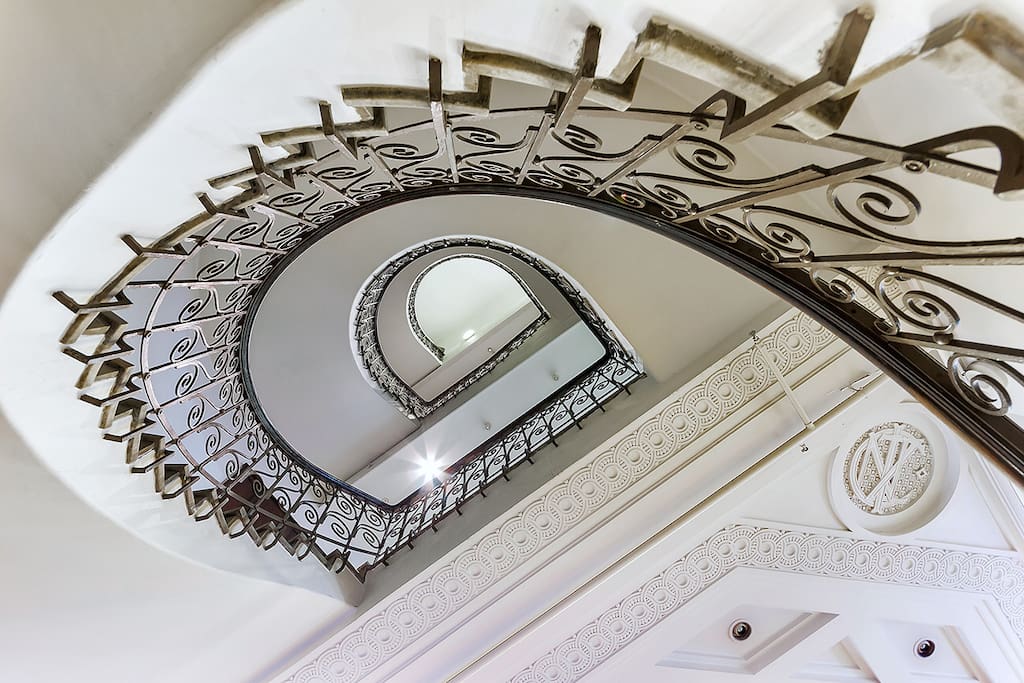 The beautiful stairwell in the Guardian Building