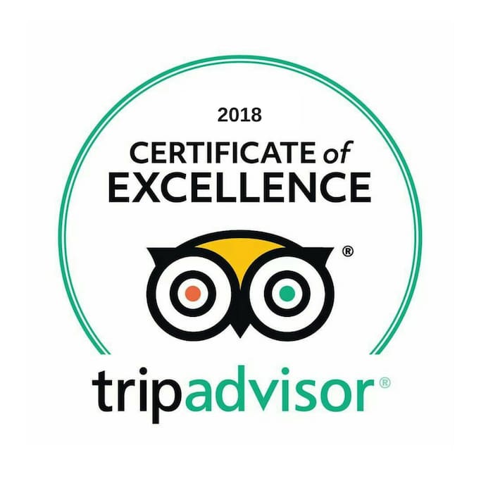 Received the TripAdvisor Certificate of Excellence in 2018 :)