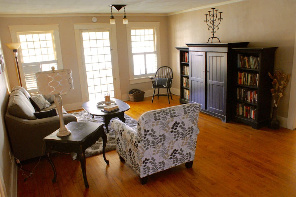 Your door opens to this upstairs living space.