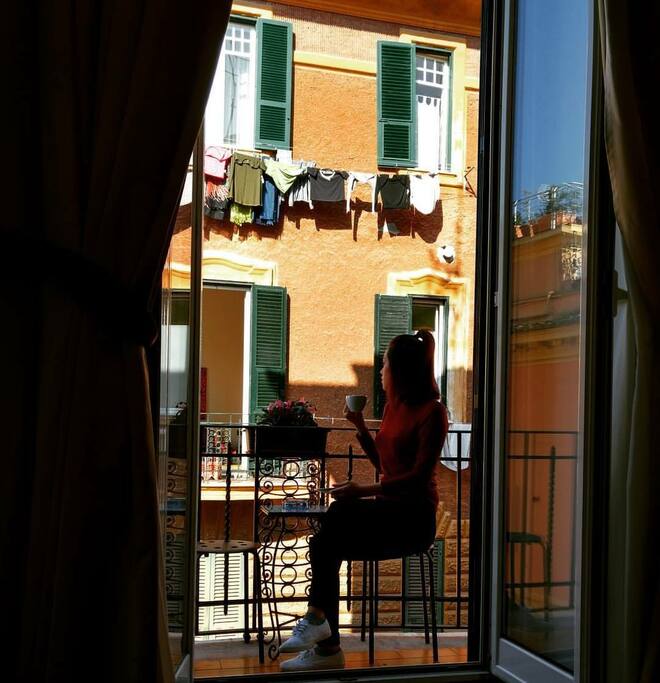 Getting lost on our private balcony..