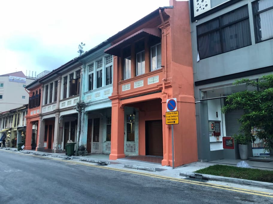 Street look traditional Singapore house