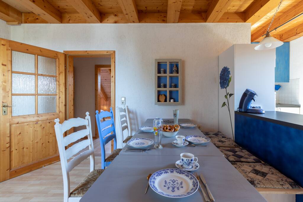 the dining area seats up to 9 people