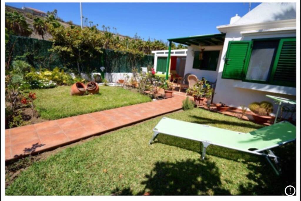 Private sunny garden.