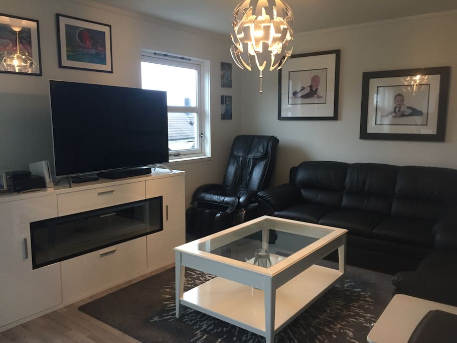 Livingroom with tv and netflix