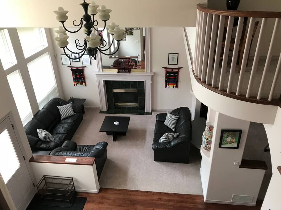 Cozy living room with gas fireplace