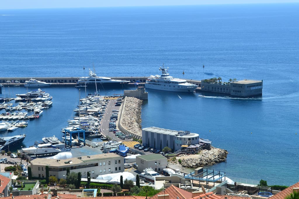 Sea view on Monaco from the Balcony (Monaco Fontvieille harbor).