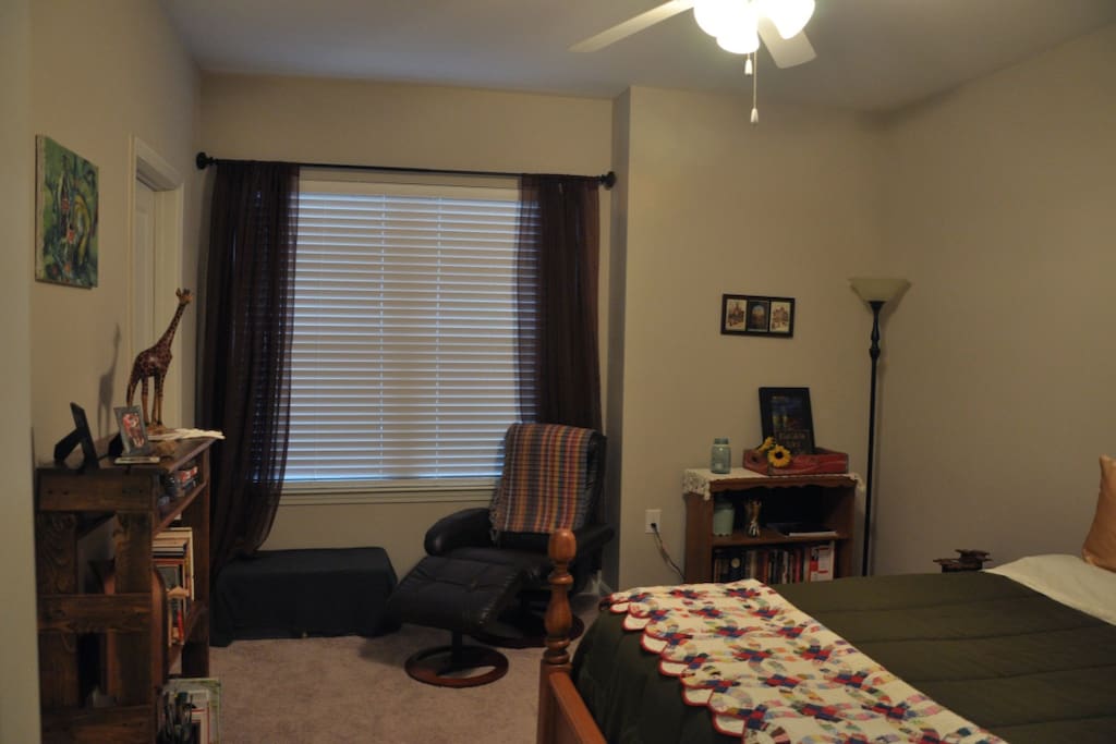 Dream of the Blue Ridge Parkway in this sunlit, travel-themed suite.