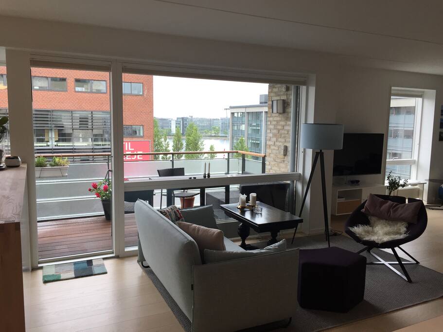 Lounge area with water view