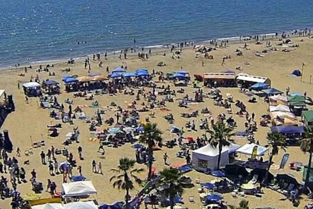 Aerial view of the Granada Beach festivals
