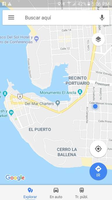 ubicación de la casa (punto azul)