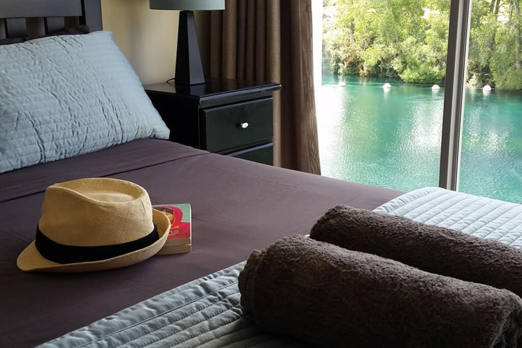 Master bedroom with beautiful river views