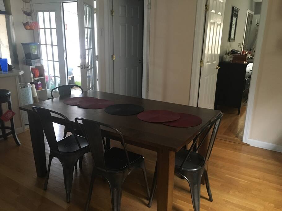The dining room table - feel free to eat with us!