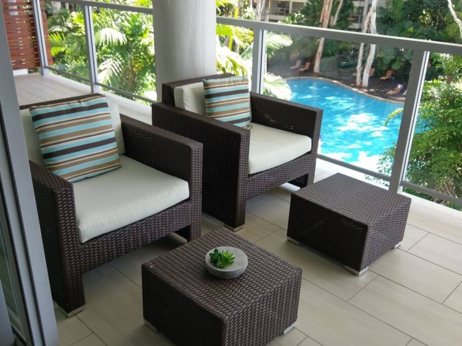Large covered balcony