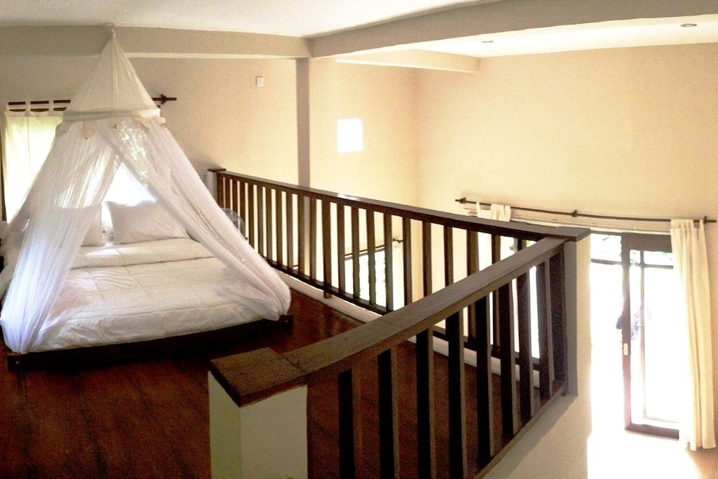 Upstairs bedroom, leaving downstairs for living area