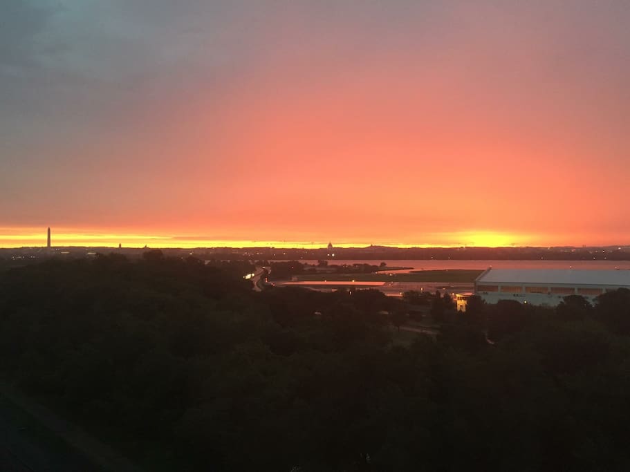 Wake up to a beautiful D.C. sunrise from the master bedroom.