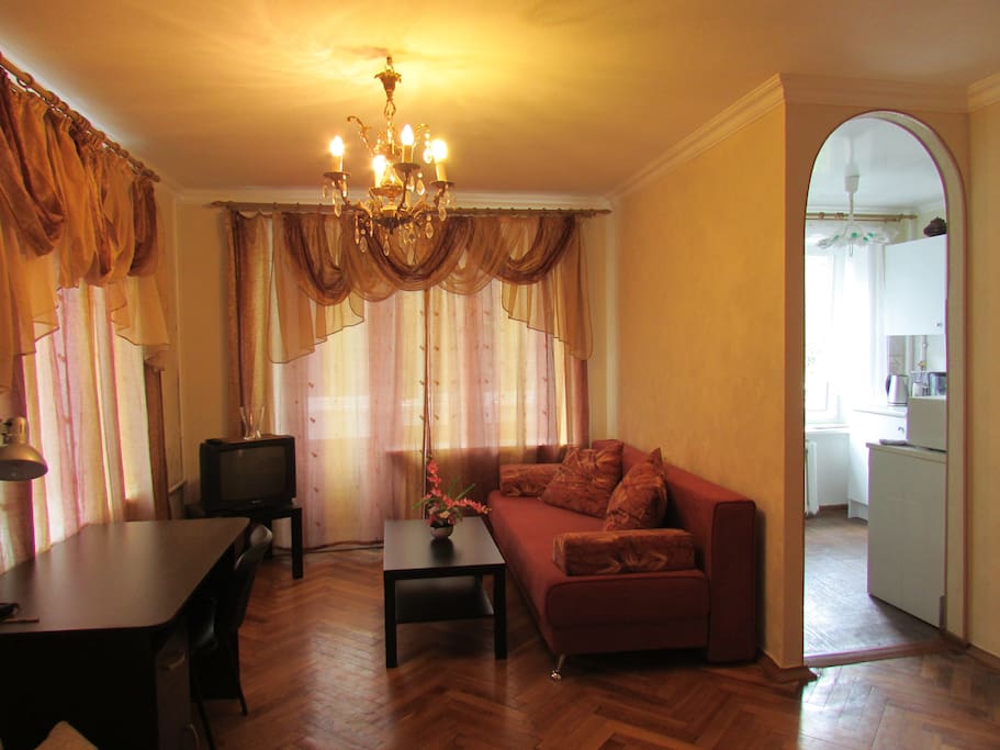 Комната, раскладной диван на 2 места(190*150 см), рабочая зона (+WiFi)