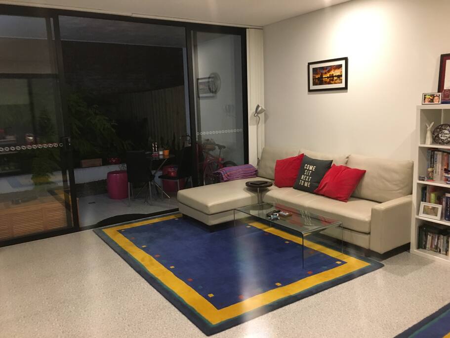 Lounge room/kitchen/dining room, opening onto the terrace