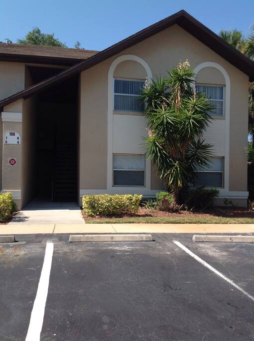 Upstairs condo. Not wheelchair available. Designated car space in front of unit.
