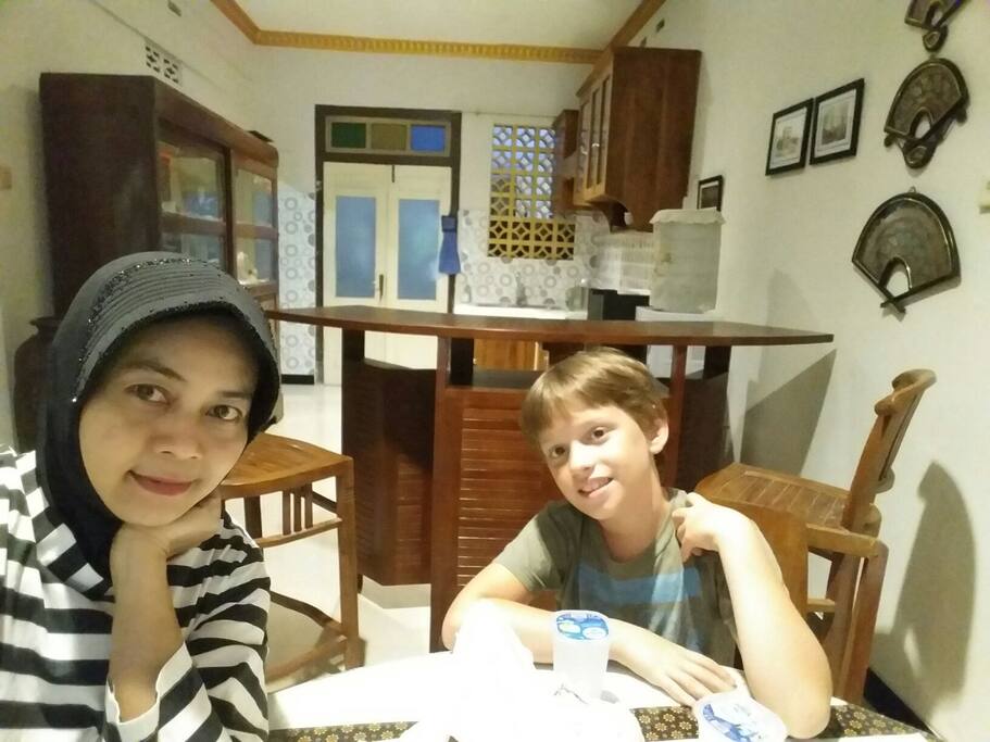 Cute boy with his family as our guest